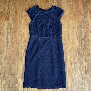 Adrianna Papell Navy Cap Sleeve Dress